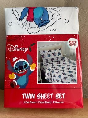Disney Lilo & Stitch holiday-themed twin sheet set